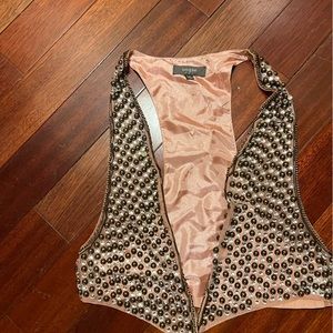 Umgee Beaded Vest Sz M Boho Hippie